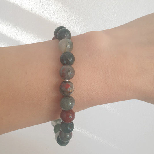 Bloodstone beaded bracelet