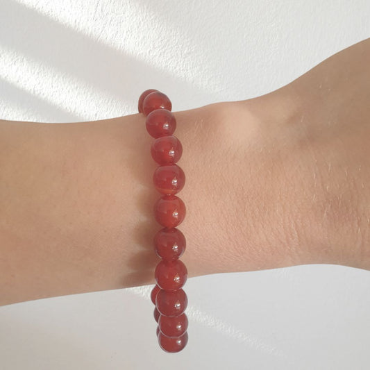 Carnelian Round Beaded Bracelet